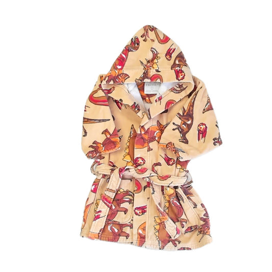 Frette Girls Tan Dinosaurs Bathrobe Size: 4-5T Tan Dinosaurs