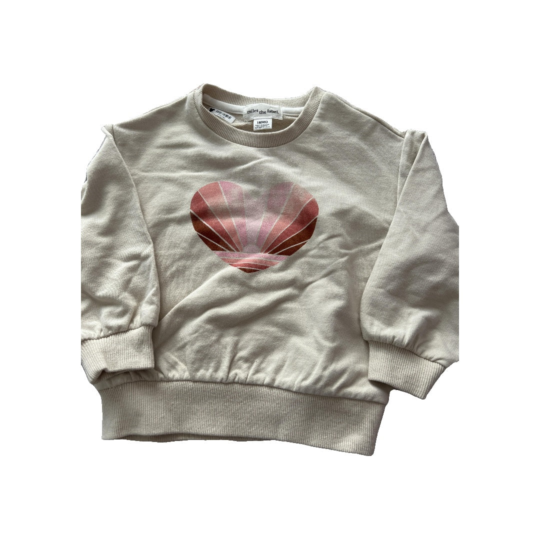 Miles Girls Tan | Graphic Sweatshirt Size: 18 months Tan | Graphic