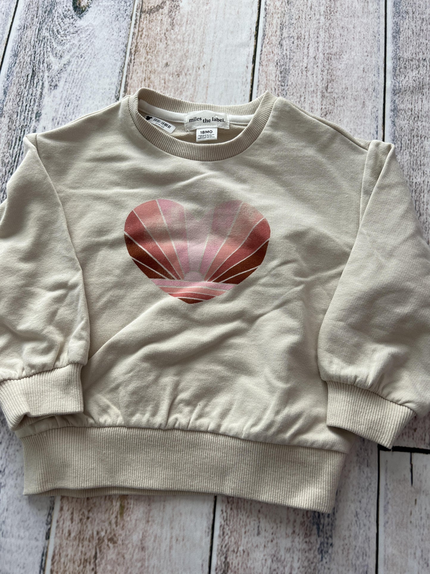 Miles Girls Tan | Graphic Sweatshirt Size: 18 months Tan | Graphic