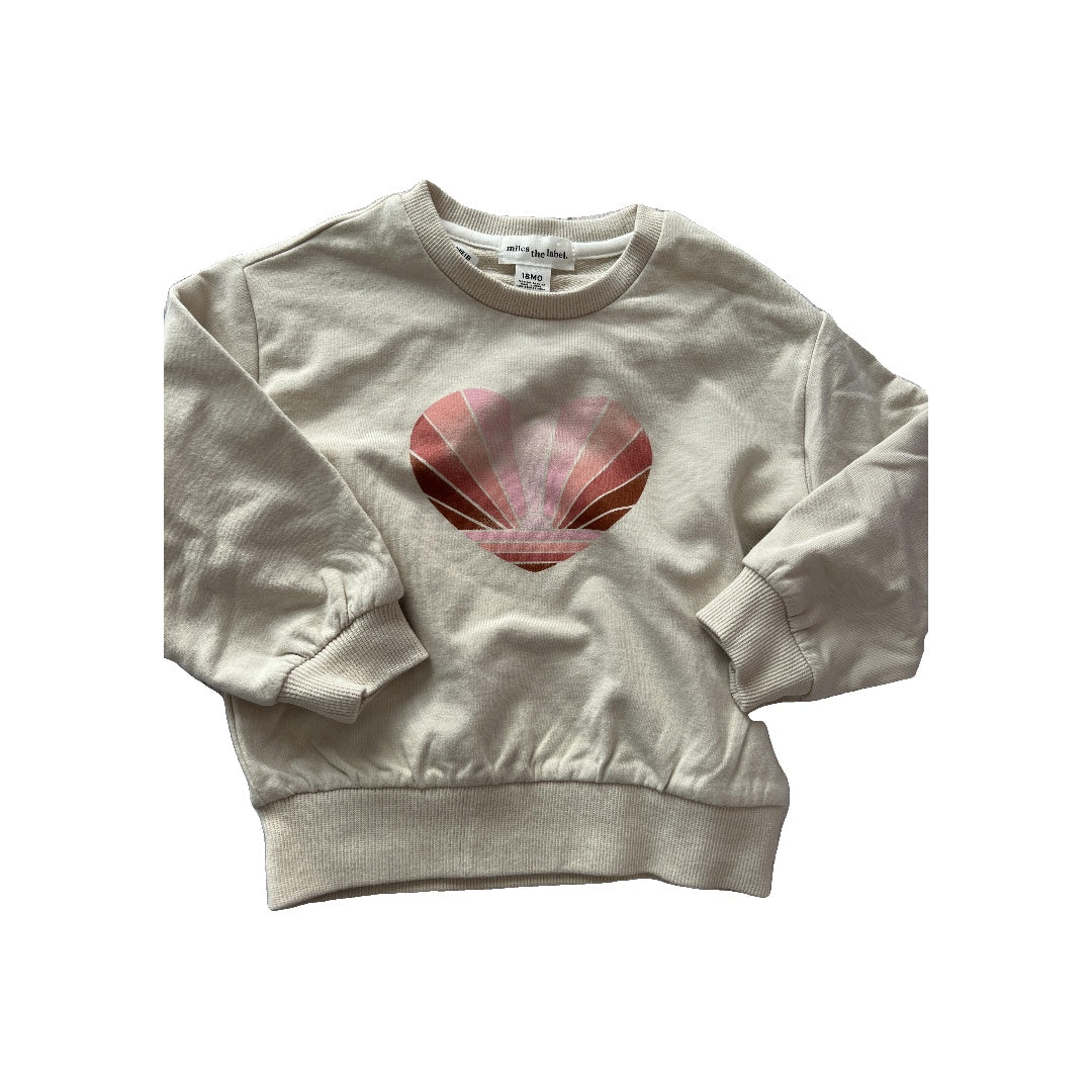 Miles Girls Tan | Graphic Sweatshirt Size: 18 months Tan | Graphic