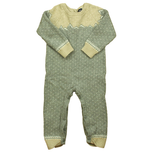 Janie and Jack Girls Tan | Gray Long Sleeve Outfit Size: 12-18 Months Tan | Gray