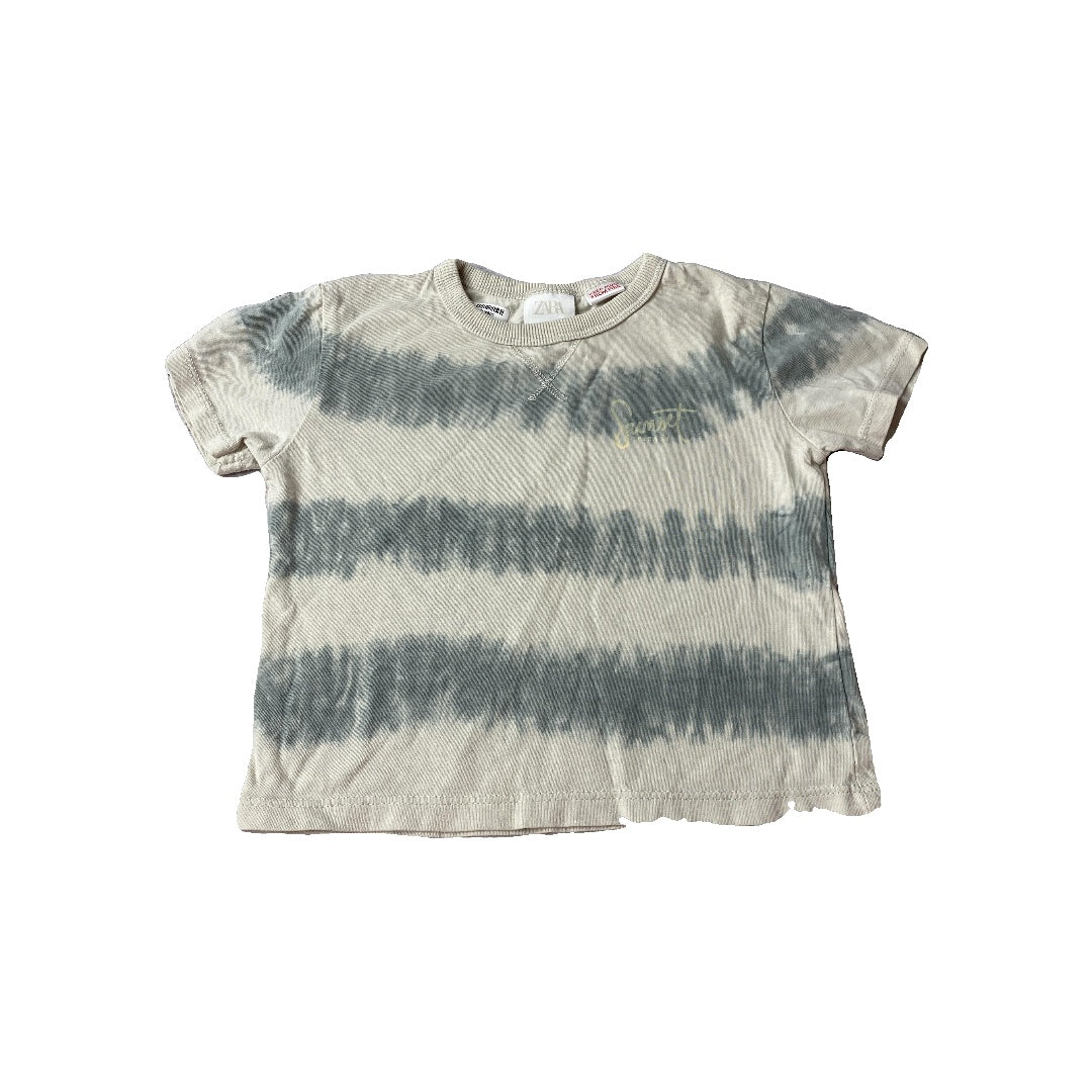 Zara Boys Tan | green | Tie Dye T-Shirt Size: 9-12 Months Tan | green | Tie Dye