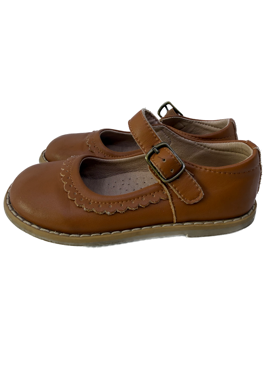Whim + Wander Girls Tan Leather Shoes Size: Little Kid 10 Tan Leather