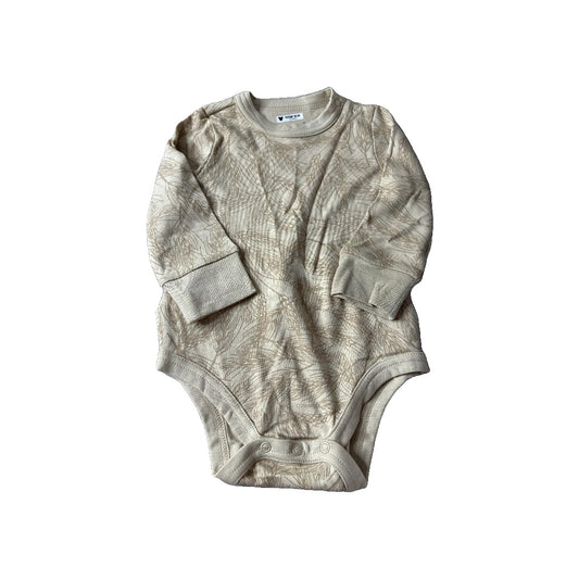 Goumi Boys Tan | Leaves Onesie Size: 6-12 months Tan | Leaves