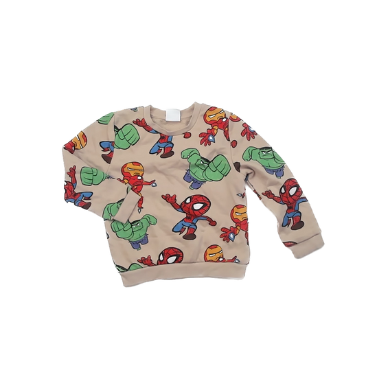 Marvel Boys Tan | Marvel Sweatshirt Size: 5-6 Years Tan | Marvel