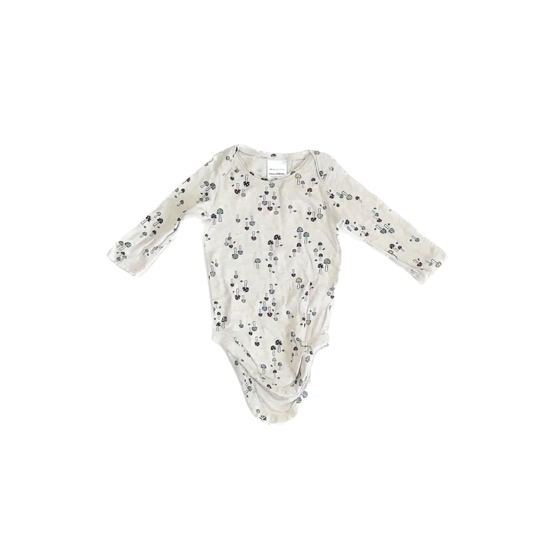 Hanna Andersson Unisex Tan Mushrooms Onesie Size: 6-12 Months Tan Mushrooms