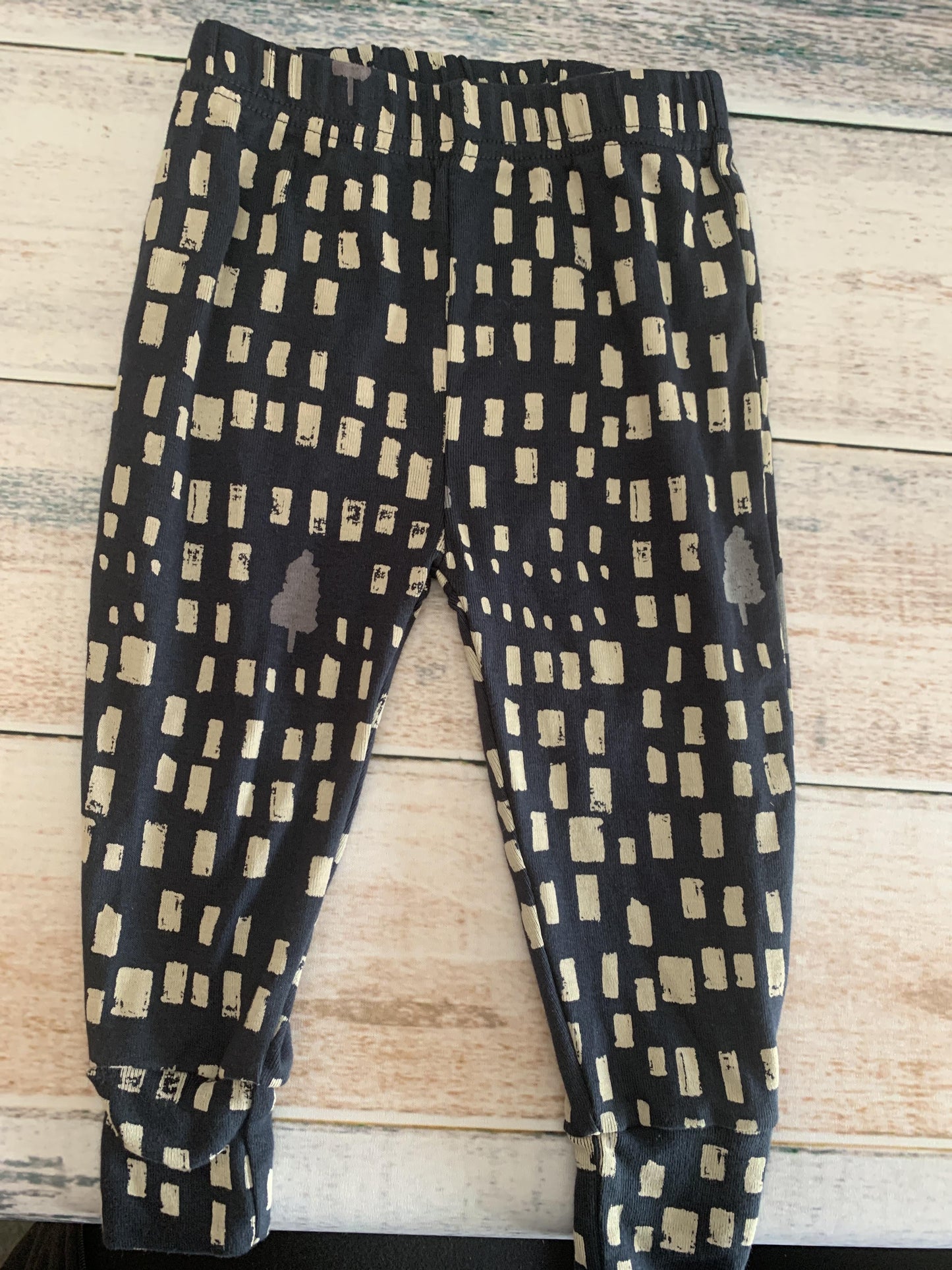 Oliver & Rain Boys Tan | Navy Blue | Grey | Pattern Pajamas Size: 18 months Tan | Navy Blue | Grey | Pattern