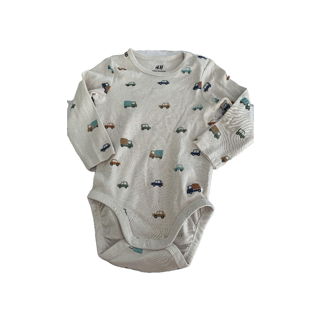 H&M Boys Tan | Pattern Onesie Size: 9 months Tan | Pattern
