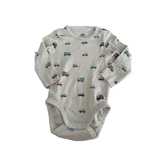H&M Boys Tan | Pattern Onesie Size: 9 months Tan | Pattern