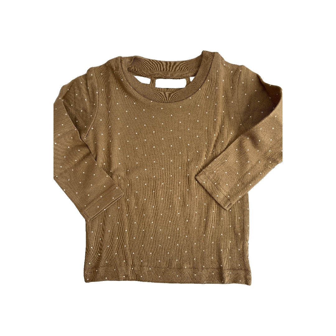 Jamie Kay Unisex Tan | polka dot Pajamas Size: 12 months Tan | polka dot