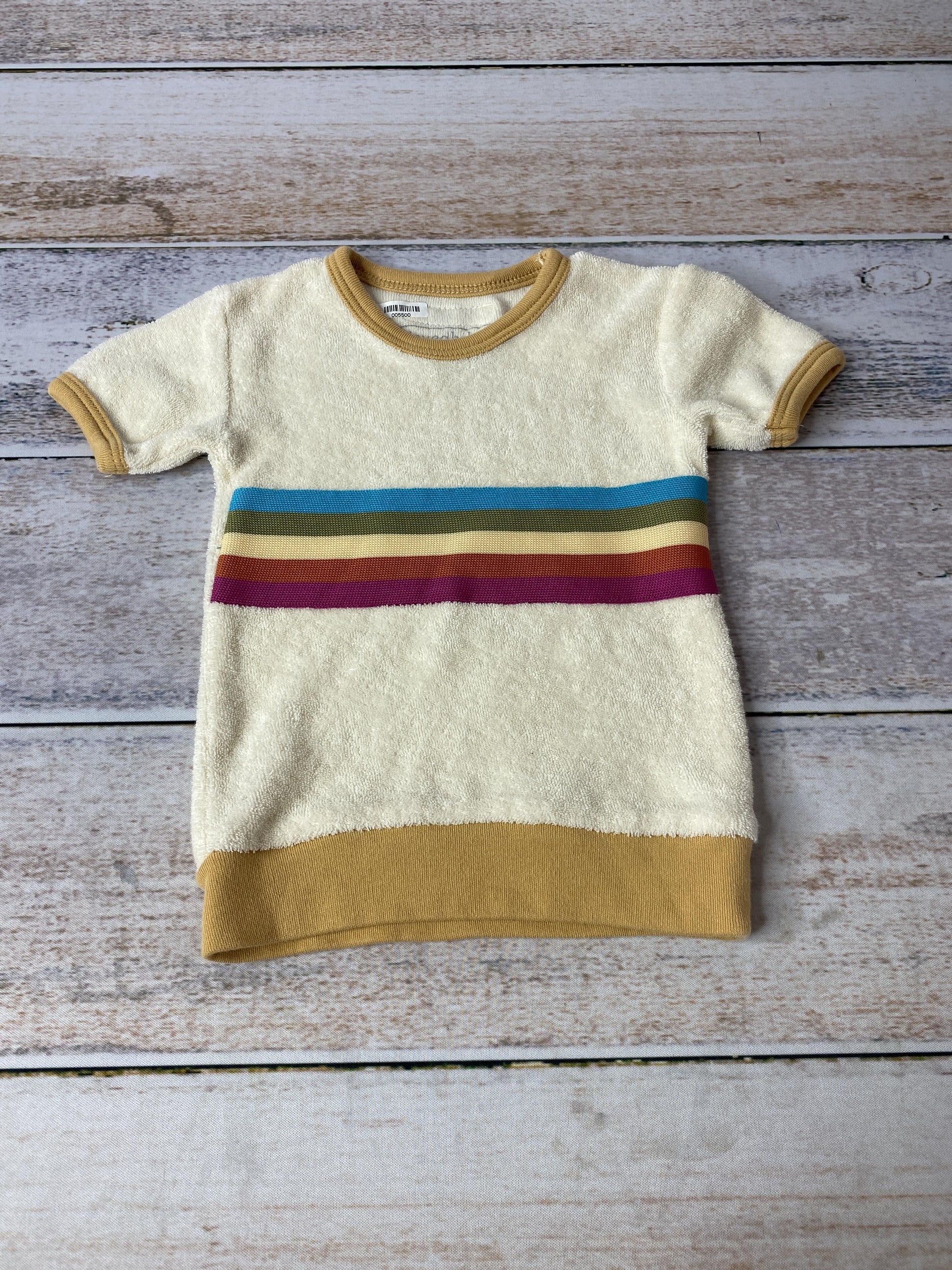 Loved Baby Girls Tan | Rainbow T-Shirt Size: 6-9 months Tan | Rainbow