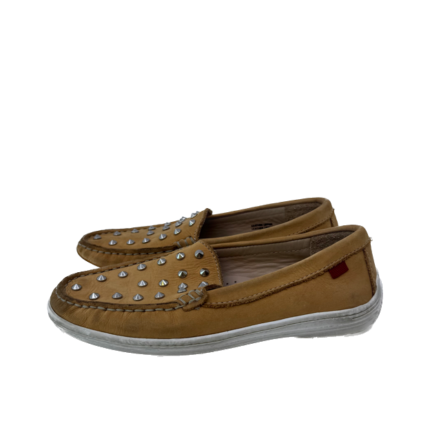 Marc Joseph Girls Tan | Silver Stud Shoes Size: 2.5 youth Tan | Silver Stud