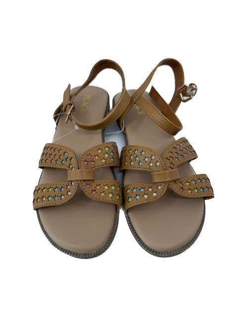 Children's Place Girls Tan Stars Sandals Size: Youth 4 Tan Stars