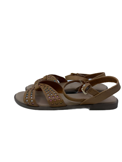 Children's Place Girls Tan Stars Sandals Size: Youth 4 Tan Stars