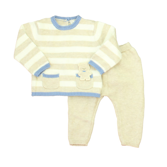 Mayoral Boys Tan Stripe | Blue Bear Apparel Sets Size: 4-5 Months Tan Stripe | Blue Bear