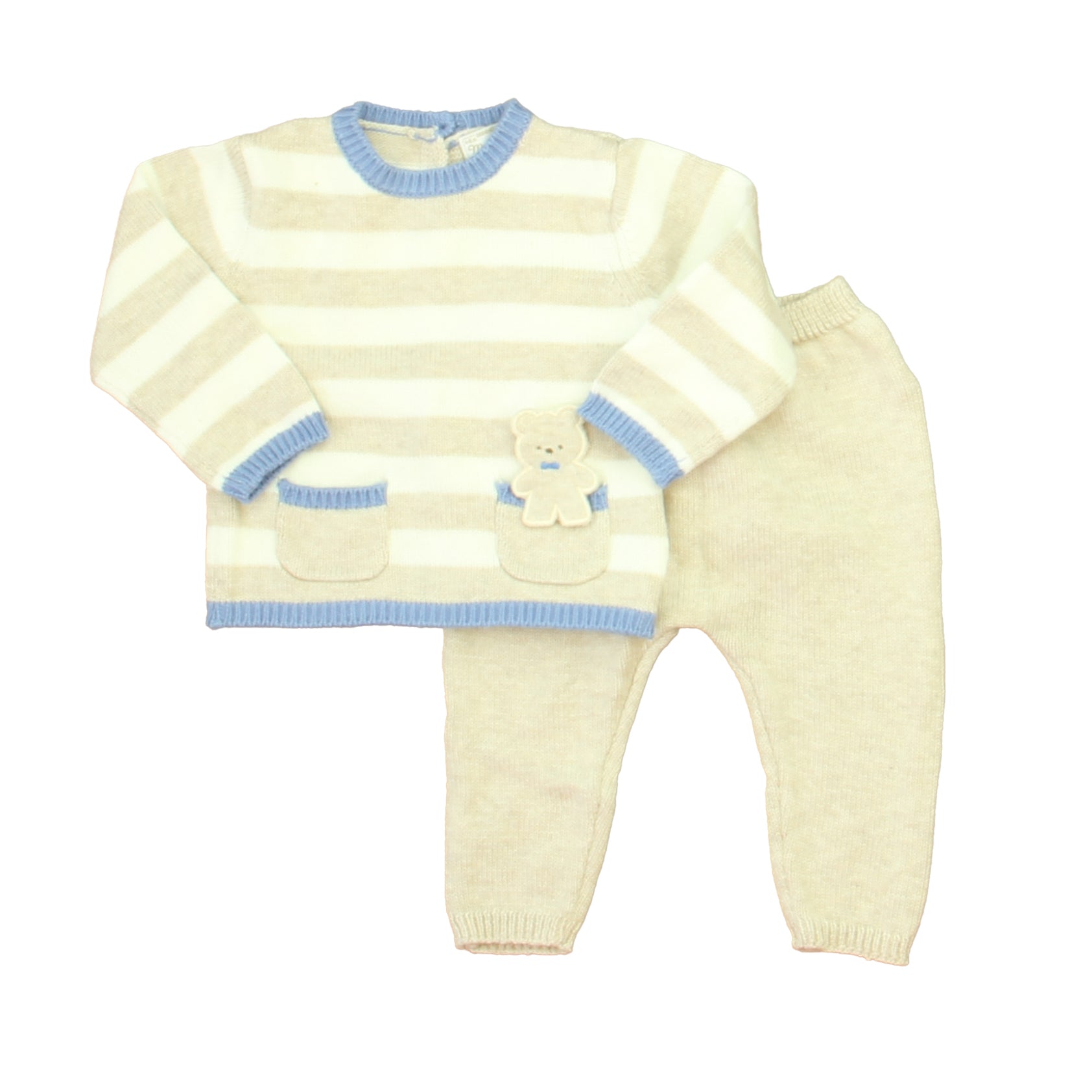 Mayoral Boys Tan Stripe | Blue Bear Apparel Sets Size: 4-5 Months Tan Stripe | Blue Bear