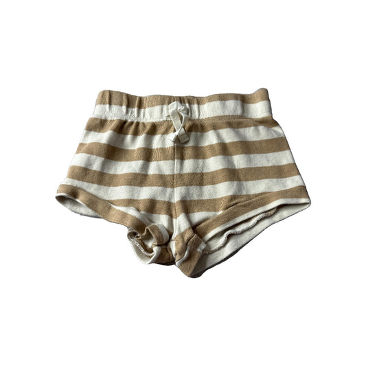 Colored Organics Unisex Tan | Striped Shorts Size: 18-24 months Tan | Striped