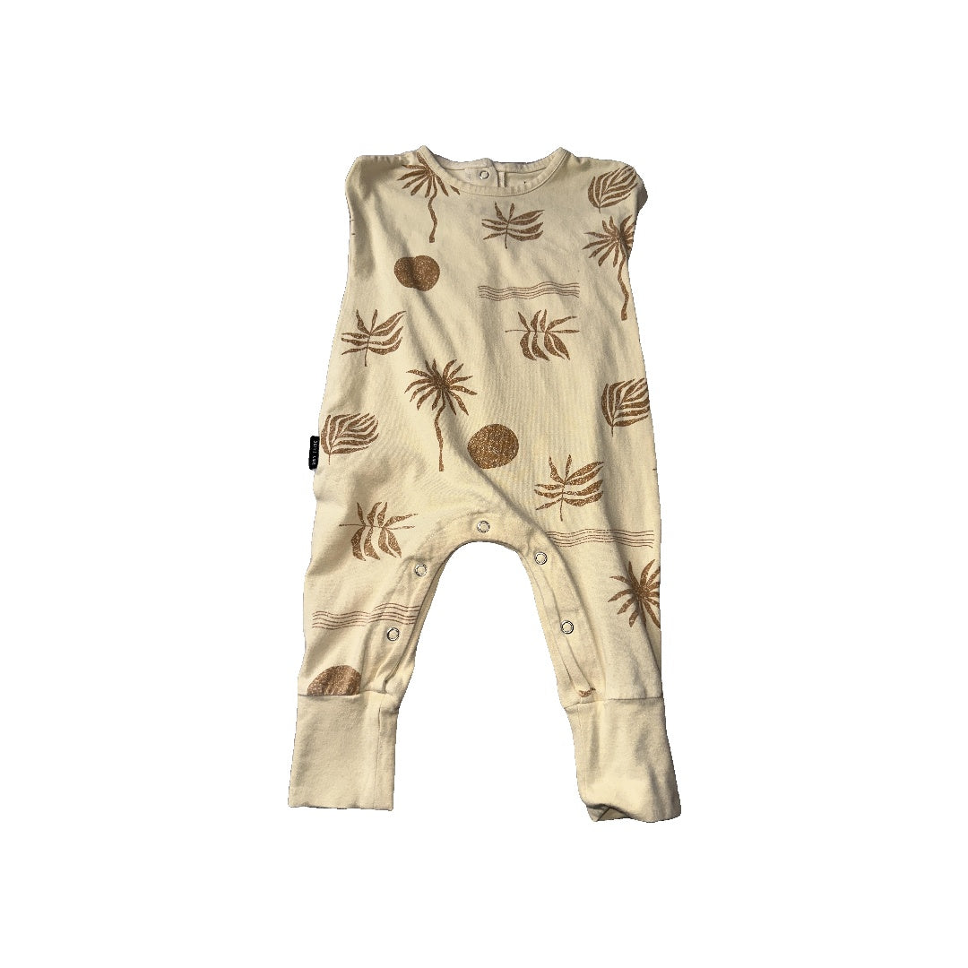 Tiny Tribe Unisex Tan | Tropical Romper Size: 12-18 months Tan | Tropical