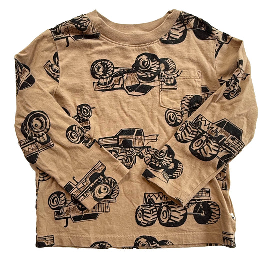 Gap Boys Tan Trucks Long Sleeve T-Shirt Size: 3T Tan Trucks