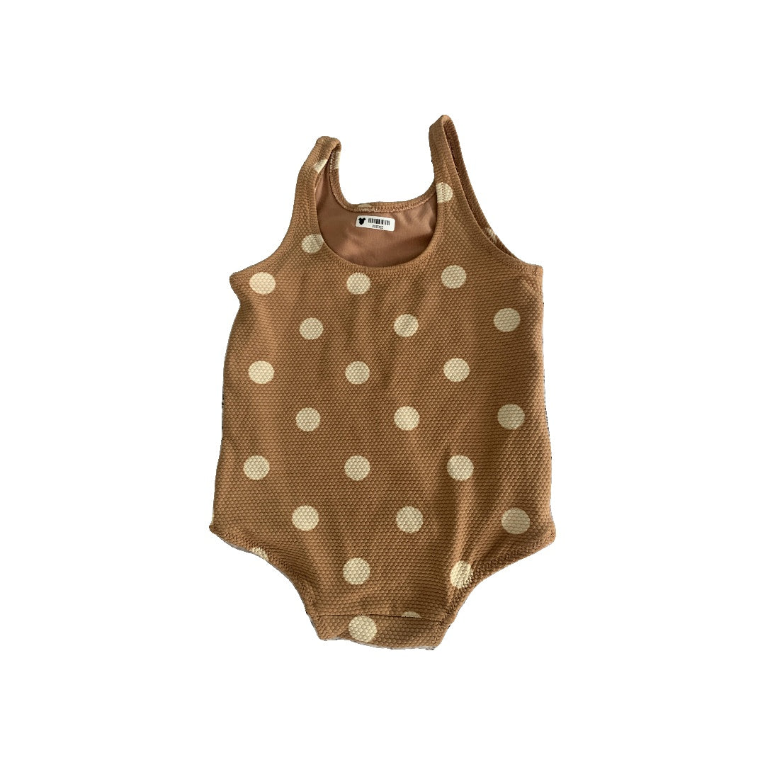 H&M Girls Tan | White | polka dot Swimwear Size: 3T Tan | White | polka dot