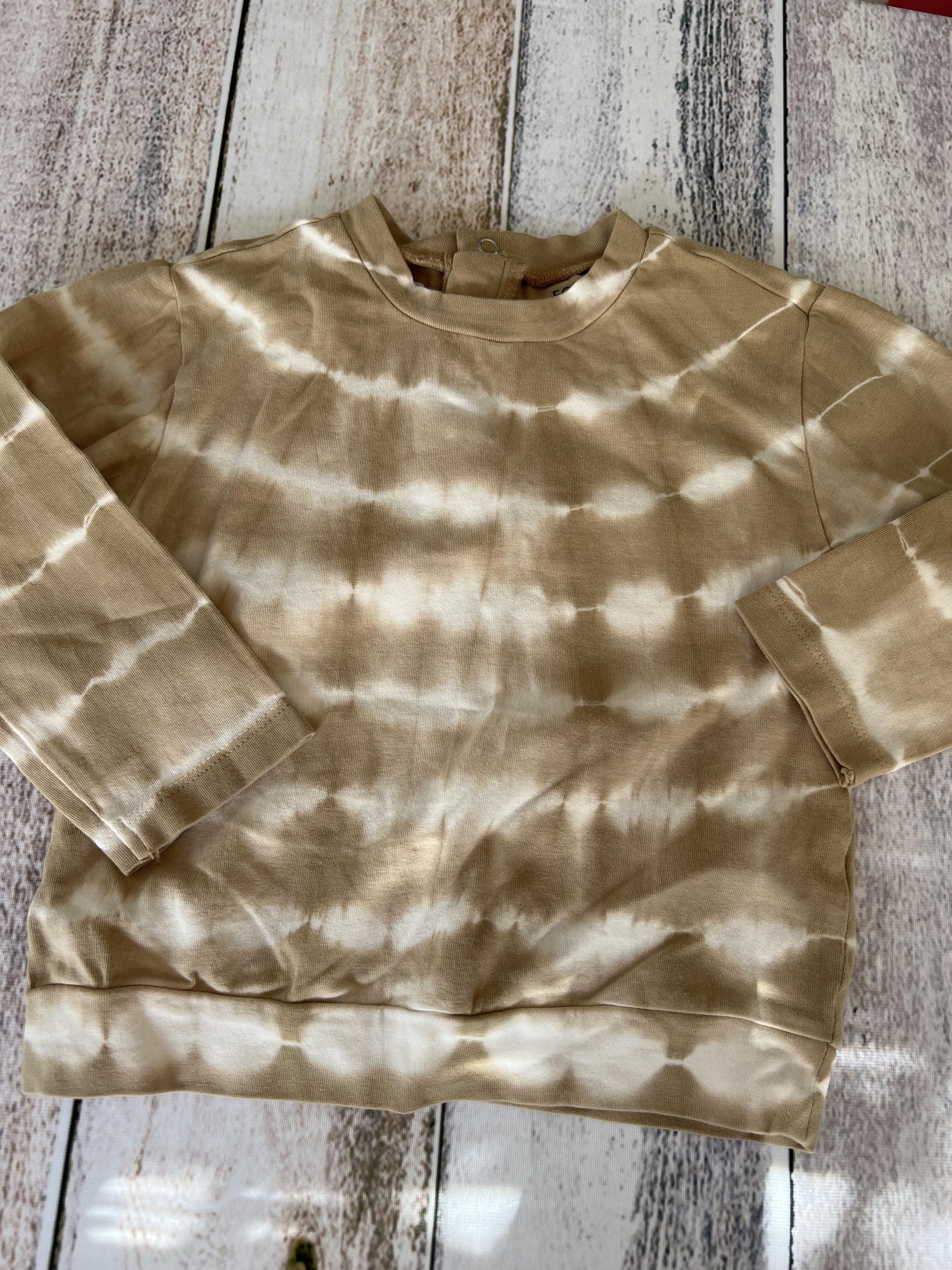 Focus Boys Tan | White | Tie Dye Long Sleeve Shirt Size: 24 months Tan | White | Tie Dye