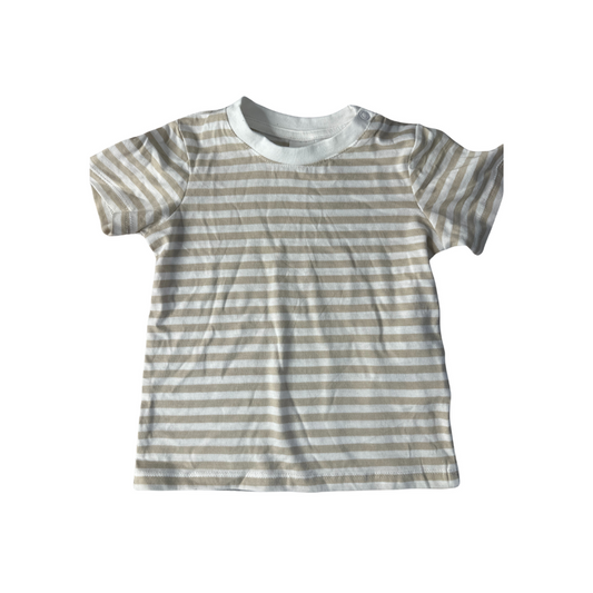 H&M Boys Tan | White T-Shirt Size: 14 months Tan | White