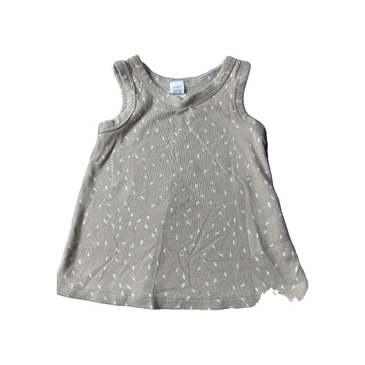 Colored Organics Girls Tan | White Tank Top Size: 12-18 months Tan | White