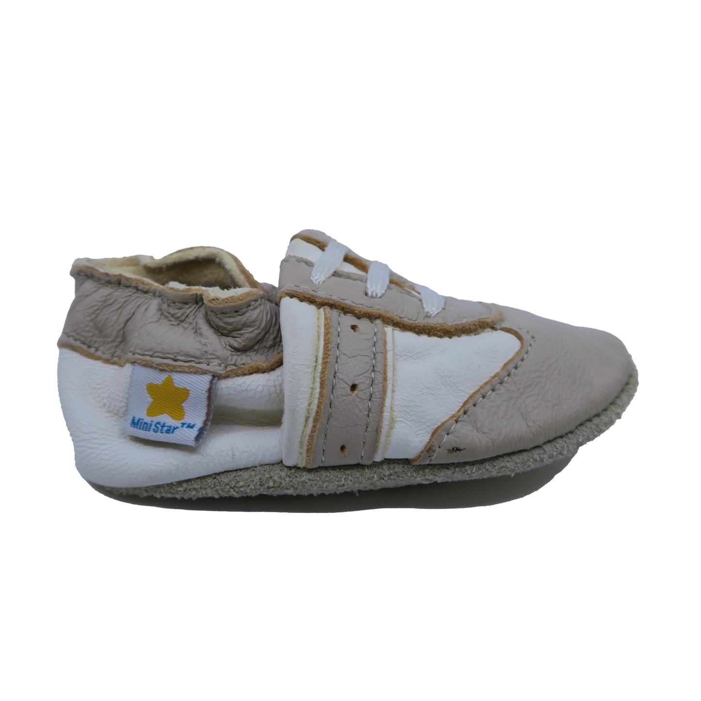 Mini Star Boys Tan | White Shoes Size: *0-6 Months Tan | White