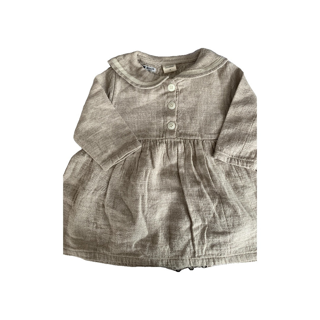 Monbebe Girls Tan Dress Size: 6-12 months Tan