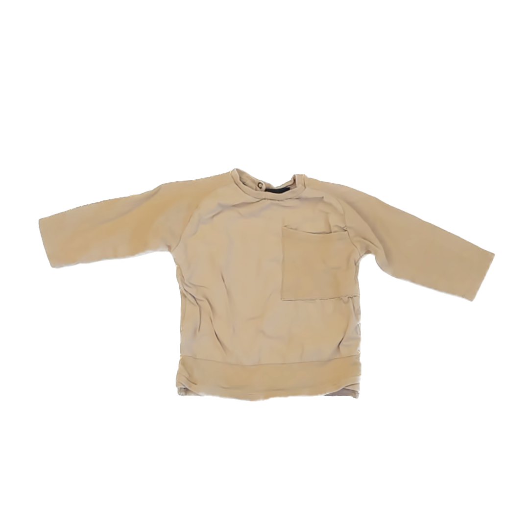Woven and Amusement Girls Tan Long Sleeve Shirt Size: 2-3T Tan