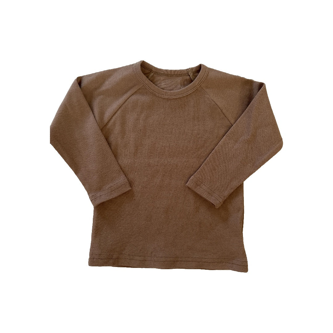 Little Organic co Unisex Tan Long Sleeve T-Shirt Size: 18-24 months Tan