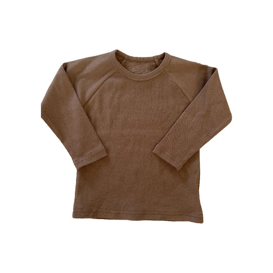 Little Organic co Unisex Tan Long Sleeve T-Shirt Size: 18-24 months Tan