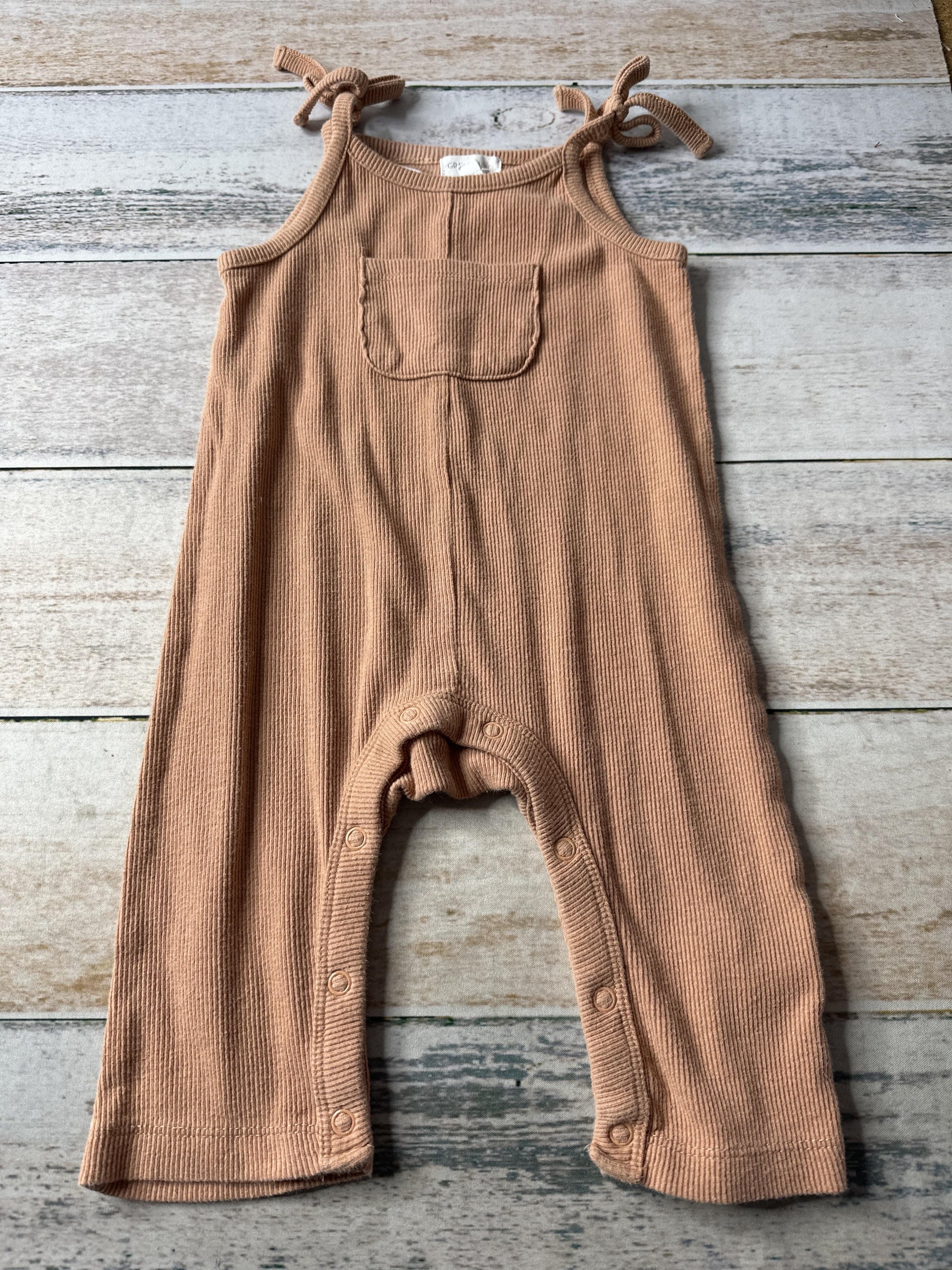 Grayson mini Girls Tan Romper Size: 6-9 months Tan