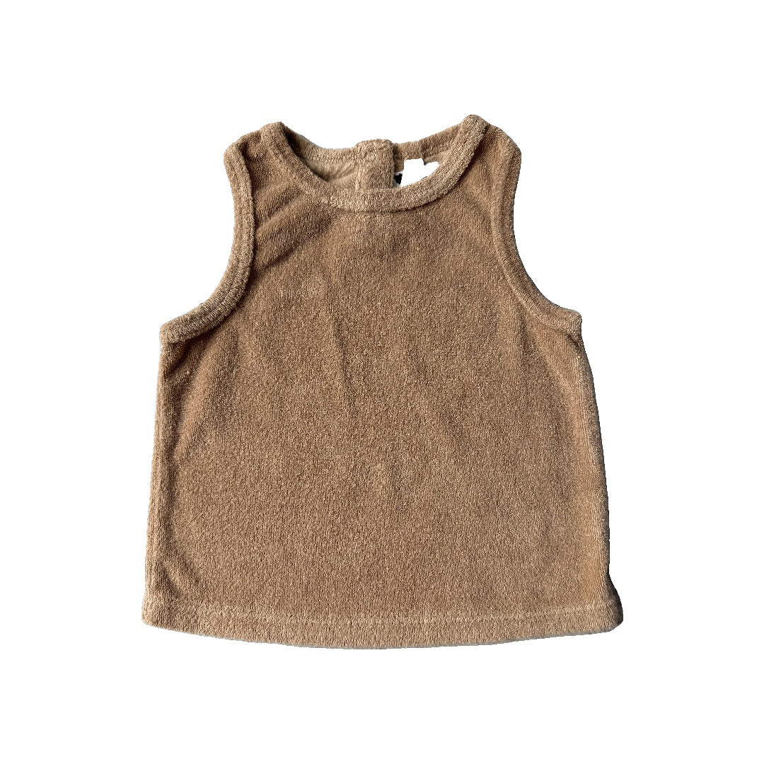 Quincy Mae Unisex Tan Tank Top Size: 6-12 months Tan