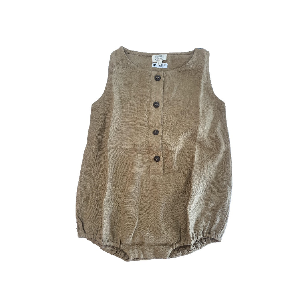 The Simple Folk Girls Tan Romper Size: 18-24 months Tan