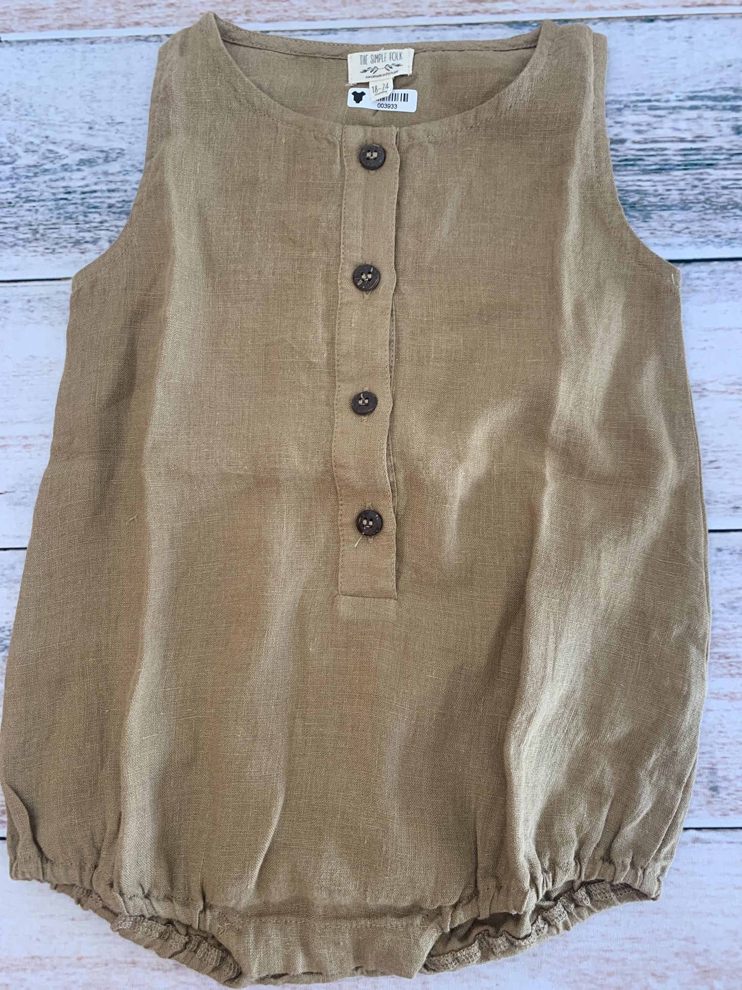 The Simple Folk Girls Tan Romper Size: 18-24 months Tan