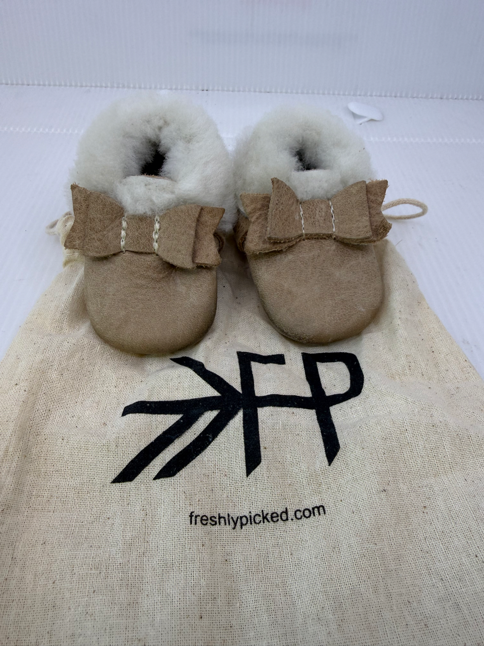 Freshly Picked Girls Tan Booties Size: 0-6 Months Tan