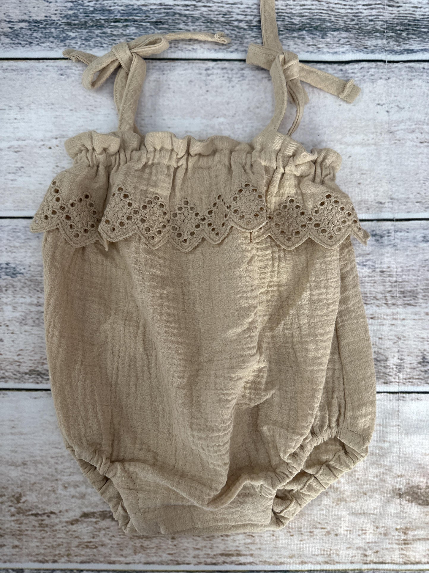 Rylee + Cru Girls Tan Romper Size: 0-3 months Tan