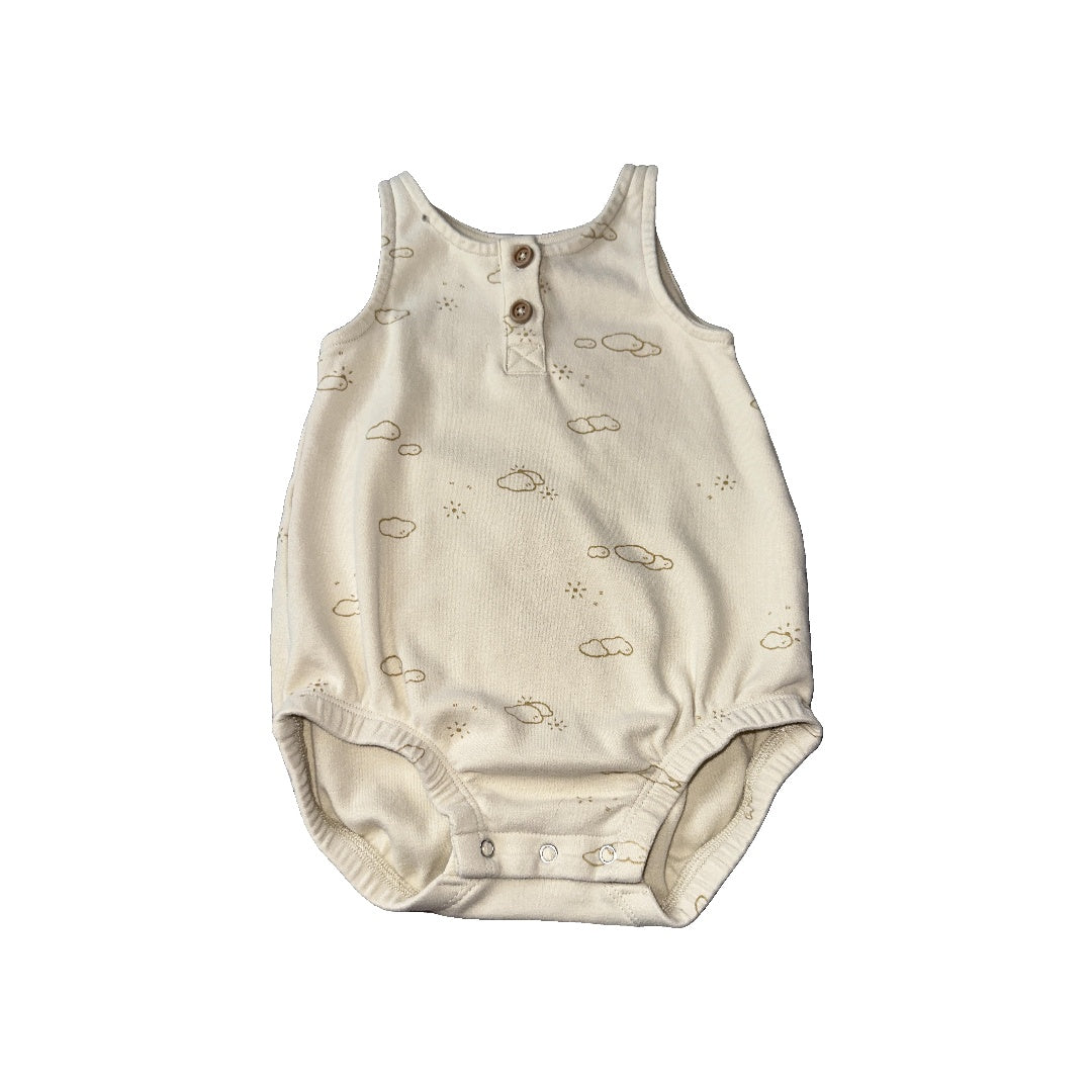 Quincy Mae Unisex Tan Romper Size: 6-12 months Tan