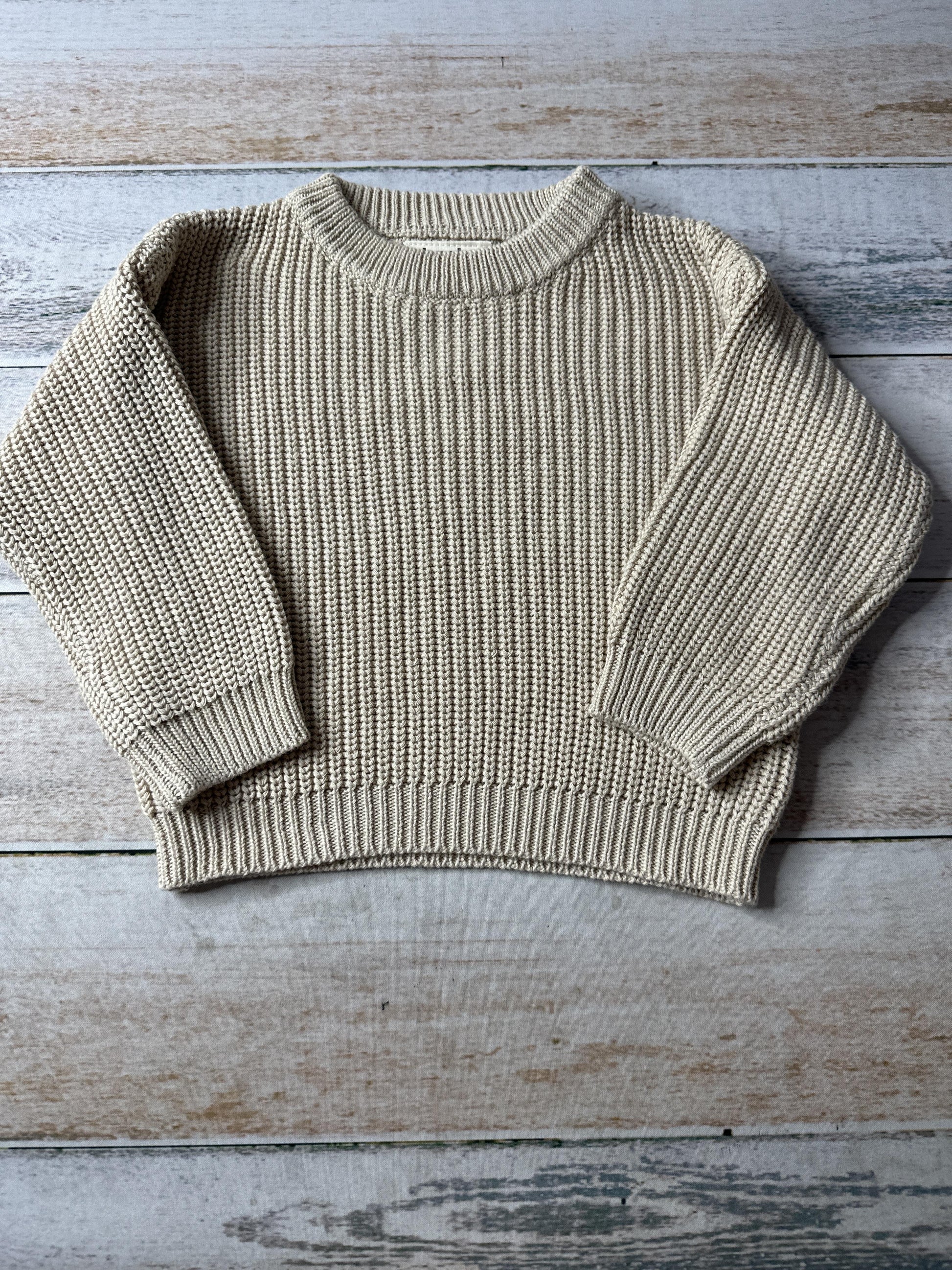 Tan Unisex Tan Sweater Size: 2-4 Years Tan