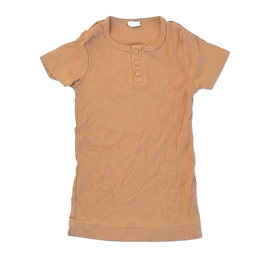 Jamie Kay Girls Tan Short Sleeve Shirt Size: 9 Years Tan