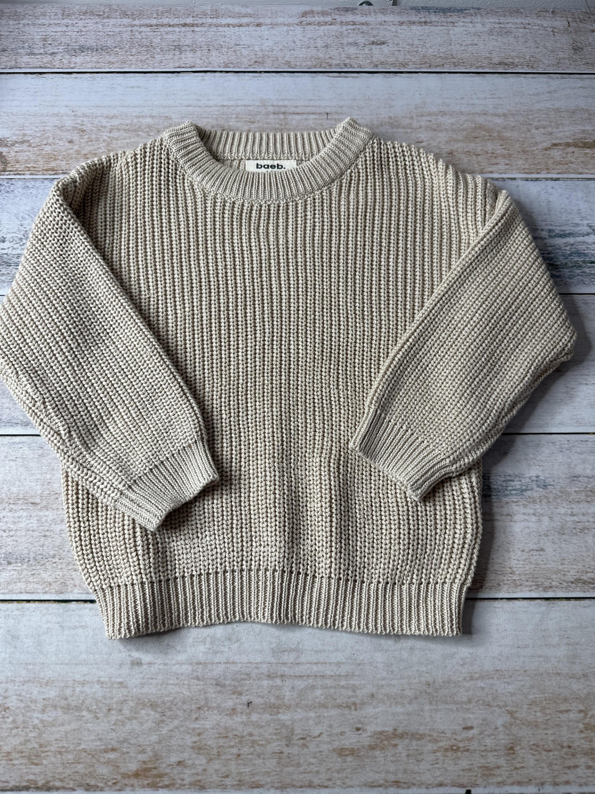 Baeb Basics Unisex Tan Sweater Size: 4-5 Years Tan