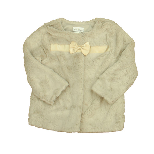 Nicole Miller Girls Taupe Faux Fur Jacket Size: 24 Months Taupe Faux Fur