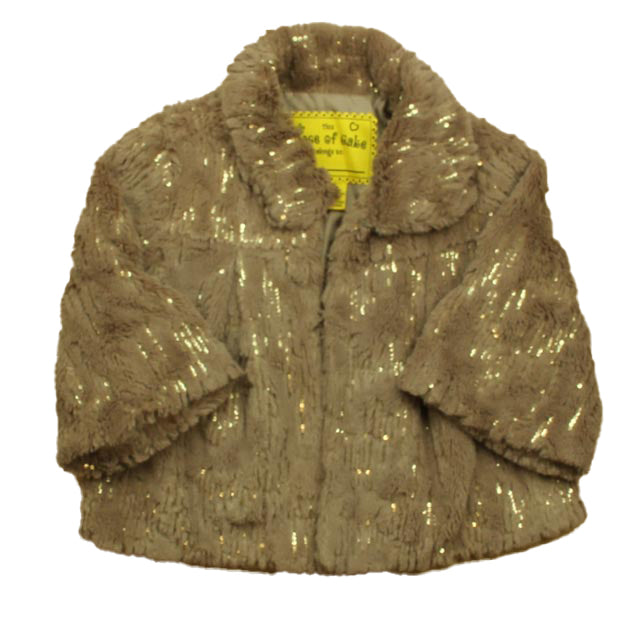 Unknown Brand Girls Taupe Sequins Jacket Size: 4-6 Years