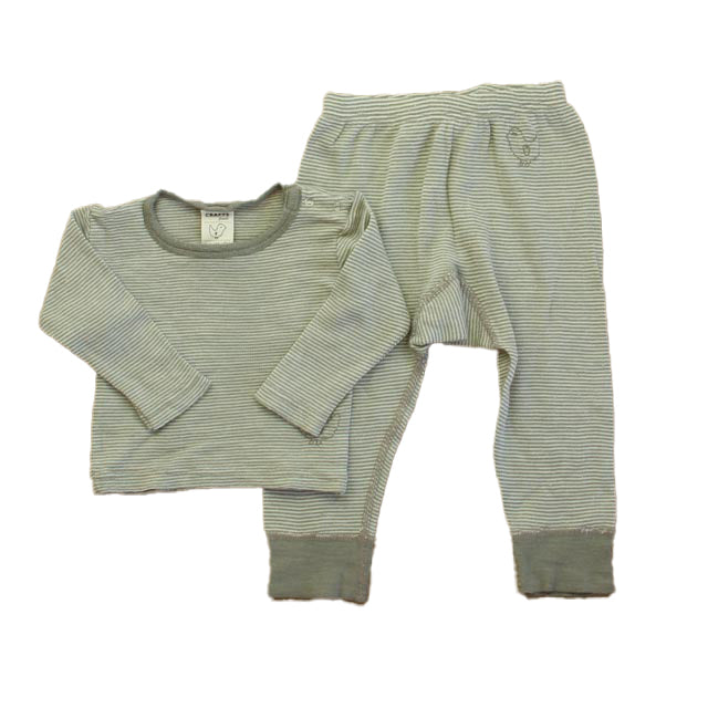 Living Crafts Boys Taupe Stripe Wool and Silk Apparel Sets Size: 3-9 Months