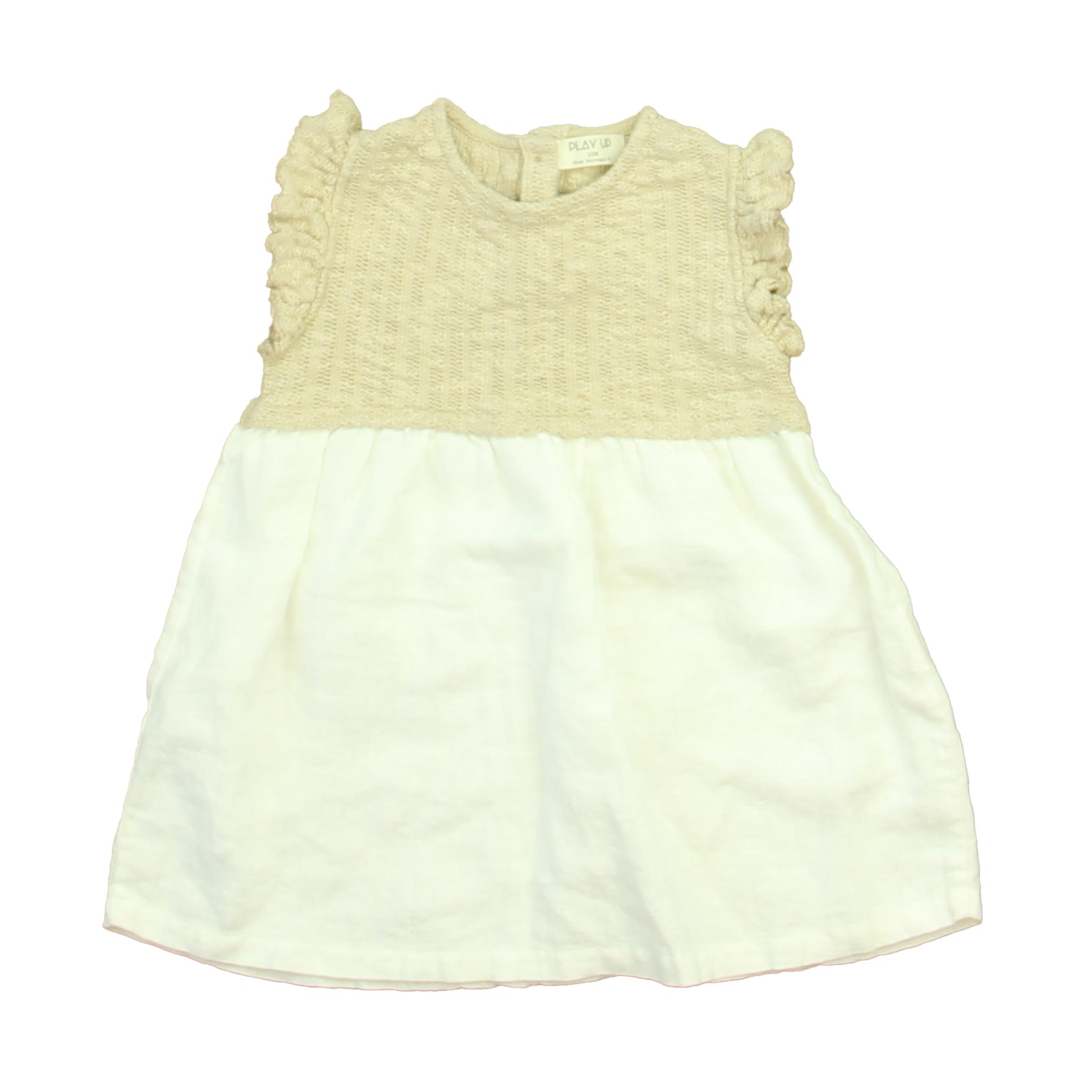 Play Up Girls Taupe | White Dress Size: 12 Months Taupe | White