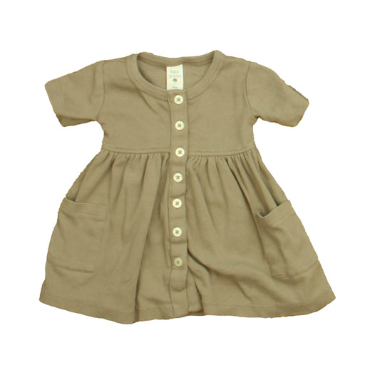 Kate Quinn Organics Girls Taupe Dress Size: 3-6 Months Taupe