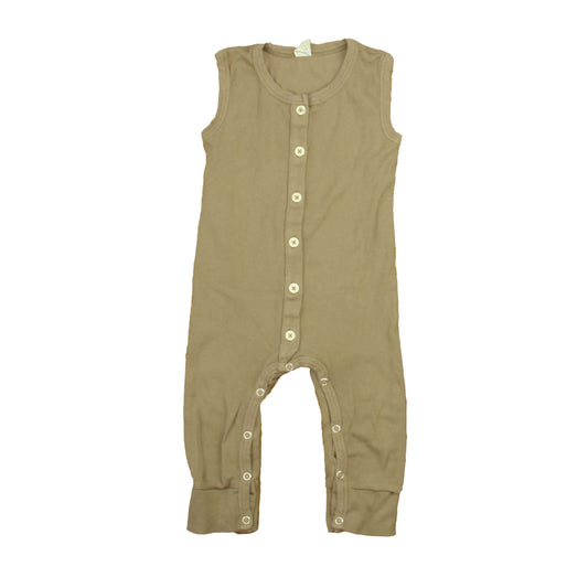 Kate Quinn Organics Boys Taupe Romper Size: 18-24 Months