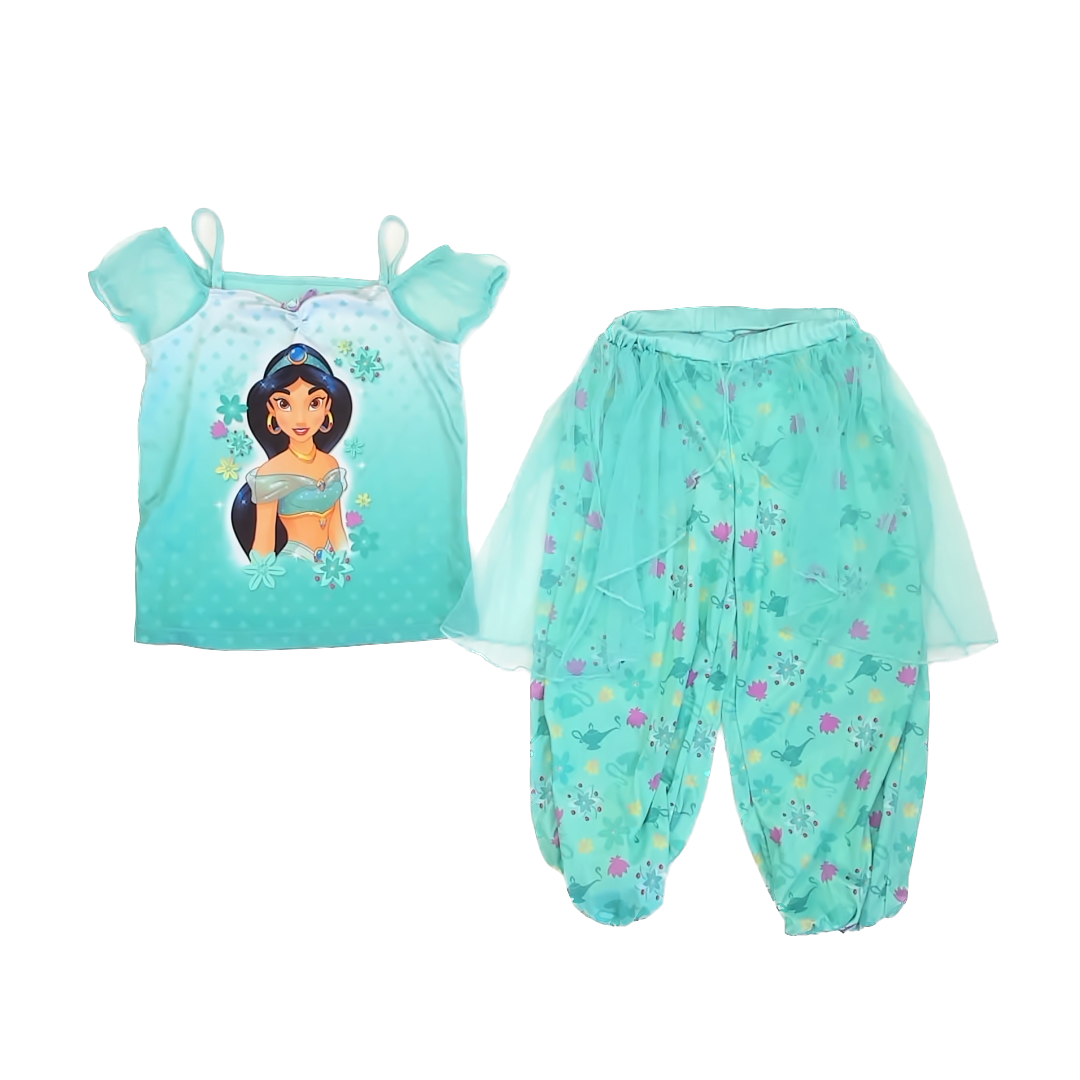 Disney Girls Teal Aladdin 2-piece Pajamas Size: 6 years Teal Aladdin