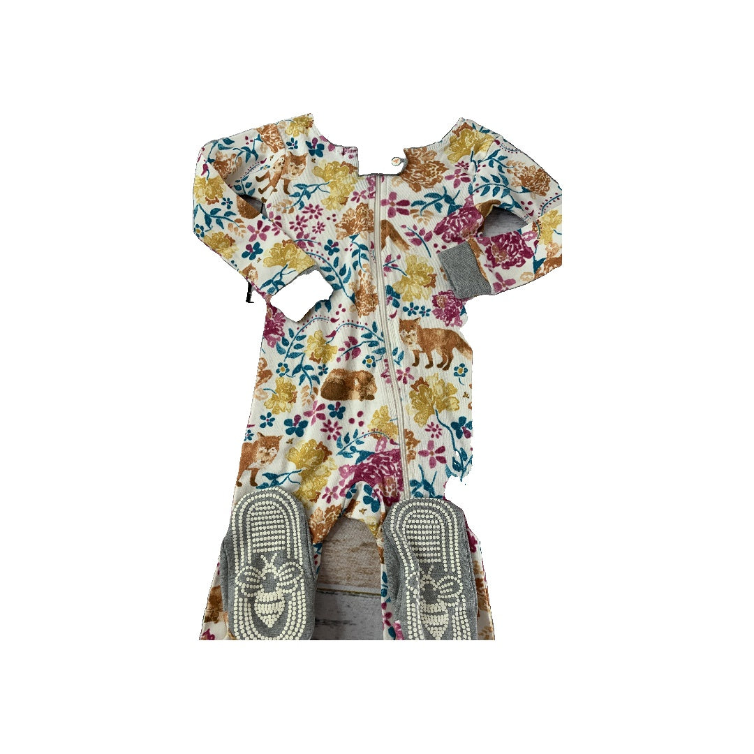 Burt's Bees Girls Teal | animals Pajamas Size: 12M Teal | animals